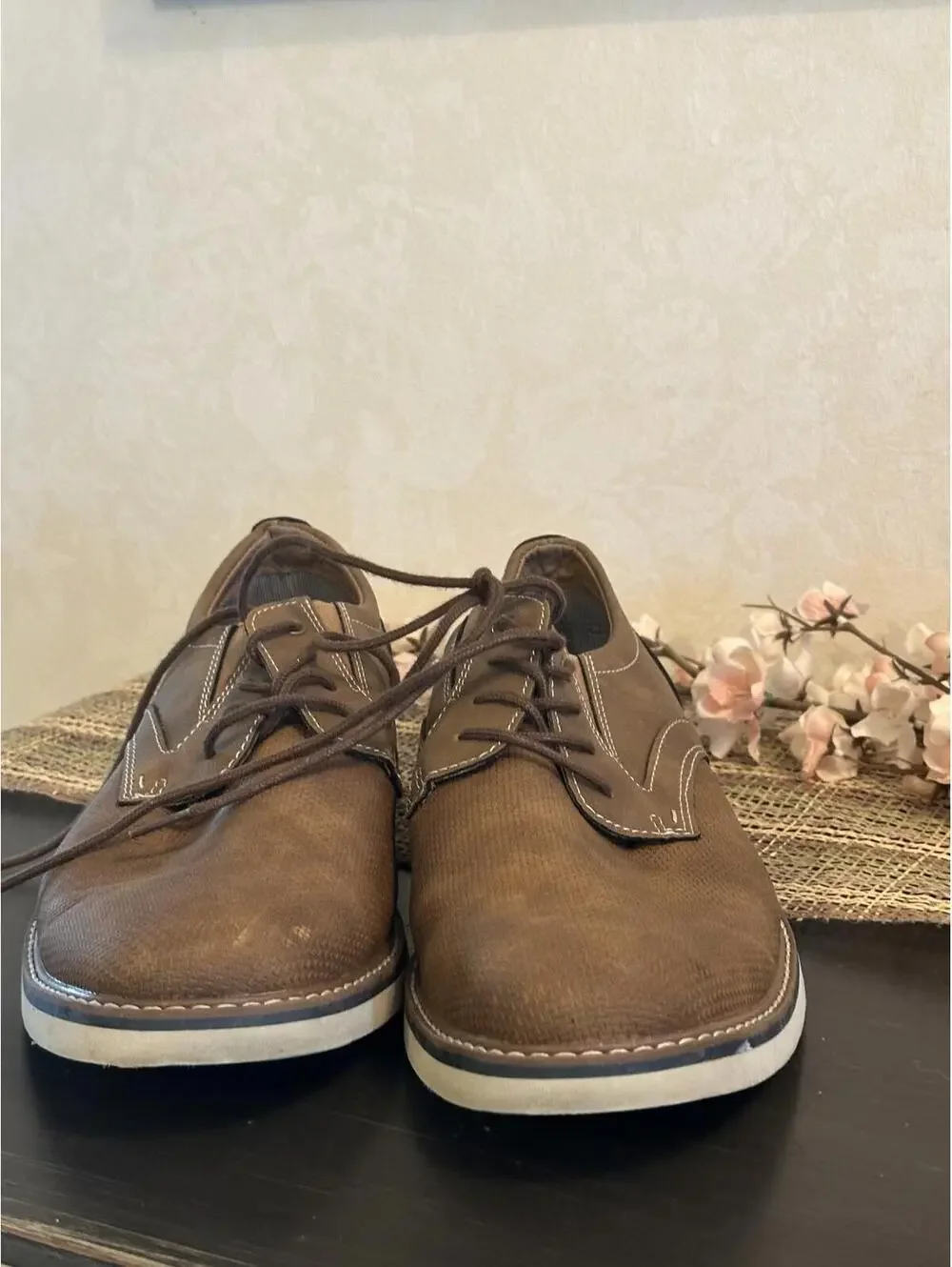 Nunn Bush Men’s Brown Leather Casual Shoes Size 13